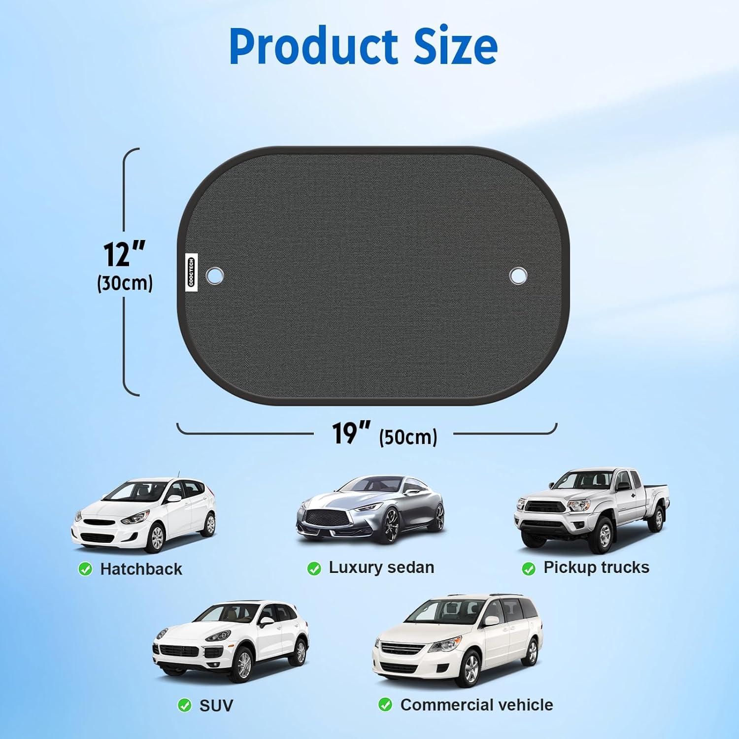 Sombrillas para Ventanas de Auto COOCTECH 48x30 cm (4 Pzas)