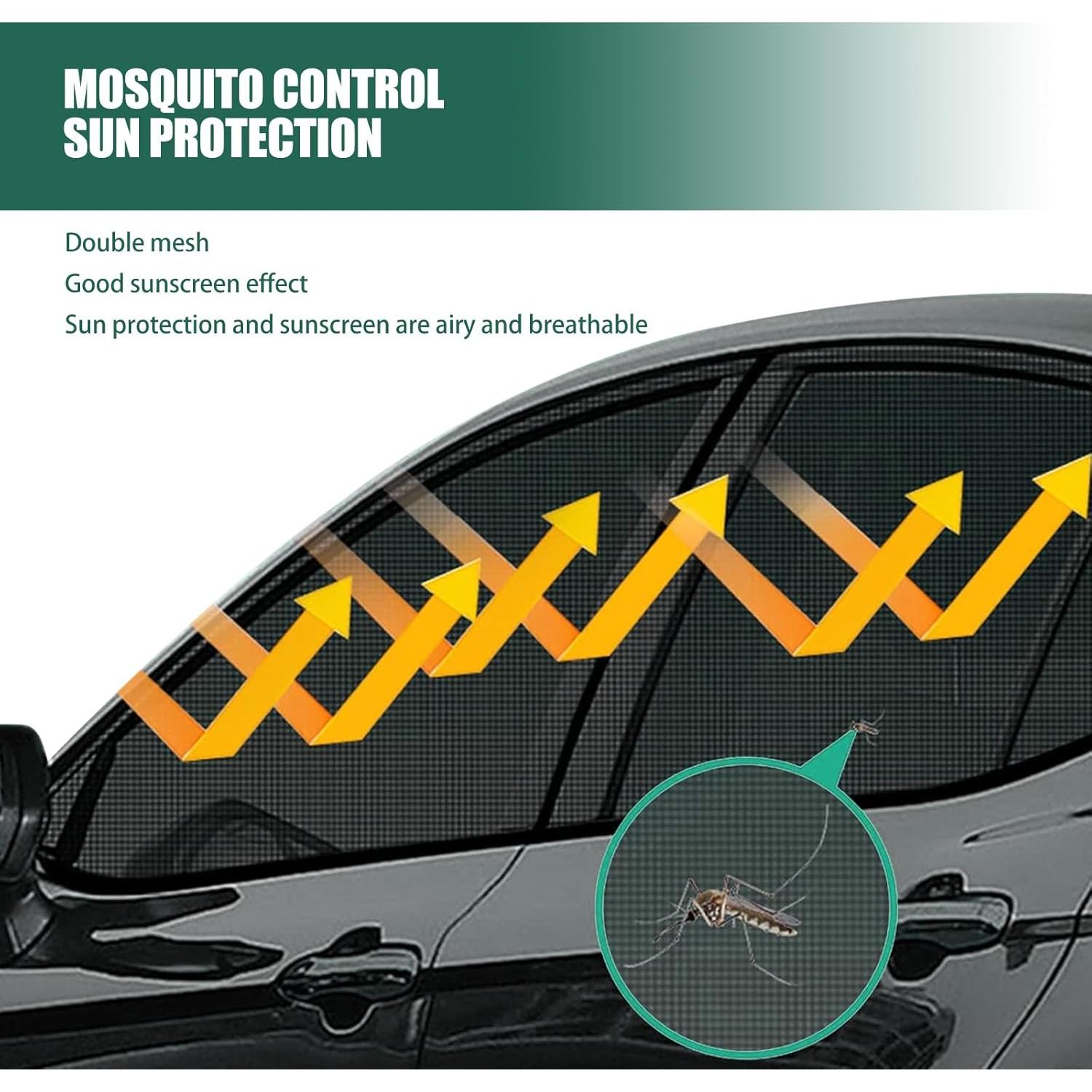 4 Sombrillas para Ventanas Laterales de Coche Flygun Negro