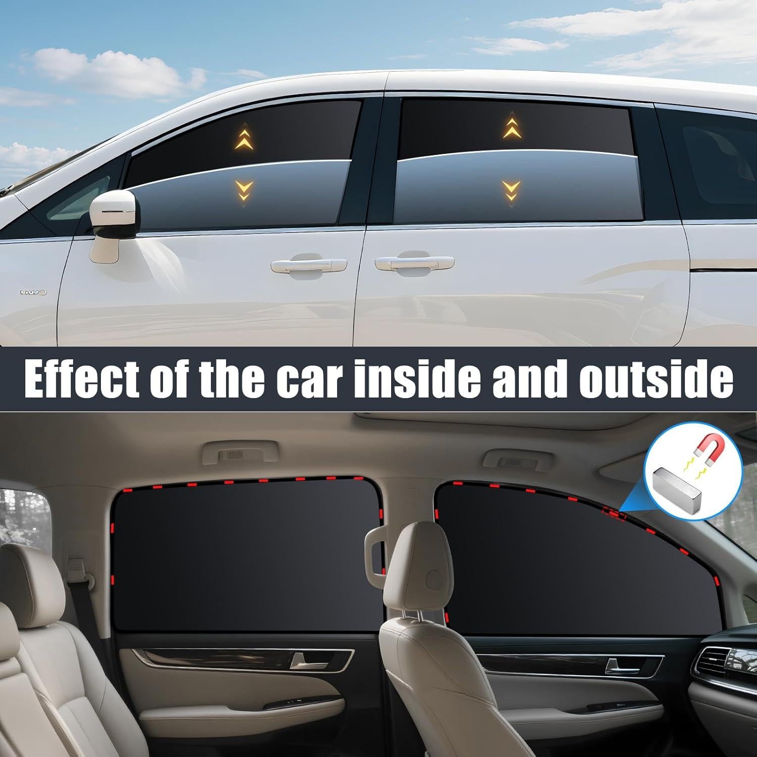 Sombrillas Magnéticas ZATOOTO para Ventanas Honda Odyssey 2020-2024