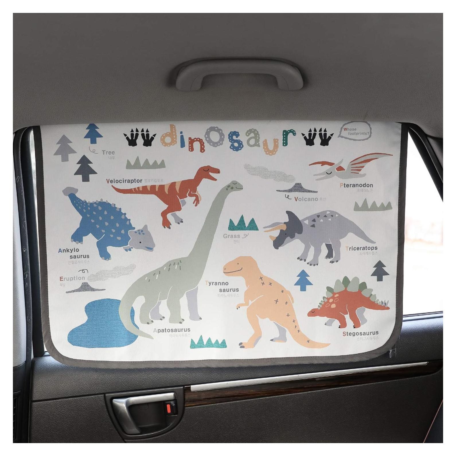 Cortina Magnética Bebedeco para Ventana de Coche - 95% UV, Dinosaurio