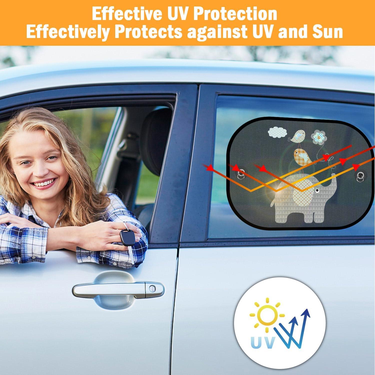 Sombrillas para Coche Pakoo 2 Pzas 45x35.5 cm Protección UV