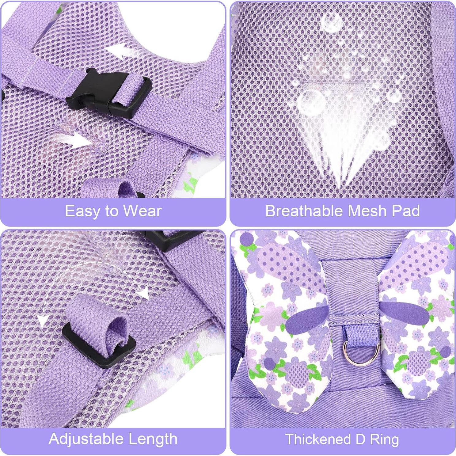 Arnés Antipérdida para Niños Accmor Mariposa Rosa y Púrpura