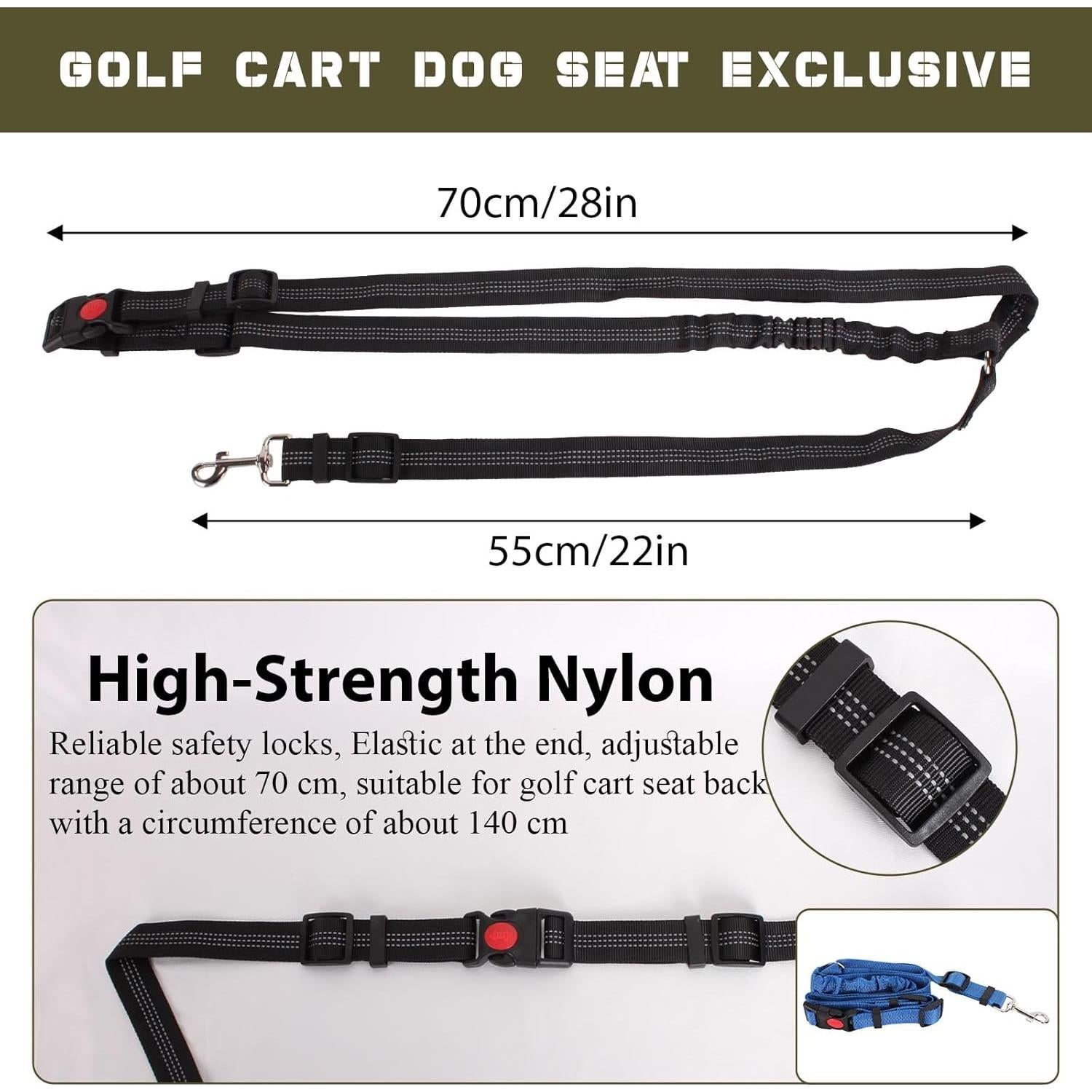 Correa de Seguridad para Perros Hezaosth en Carro de Golf