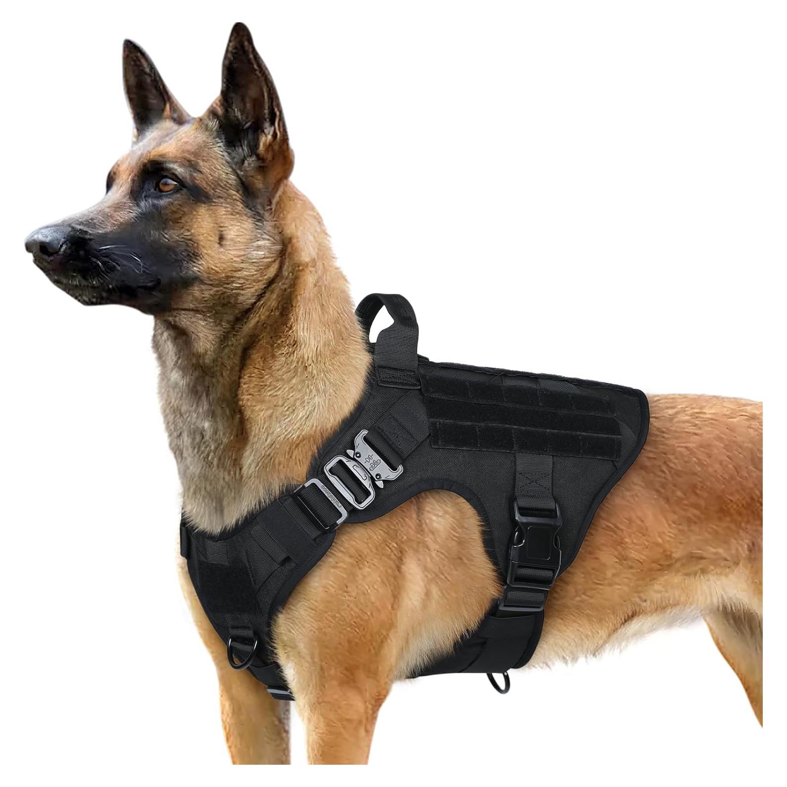 Arnés Táctico Rabbitgoo para Perros Grandes Negro L