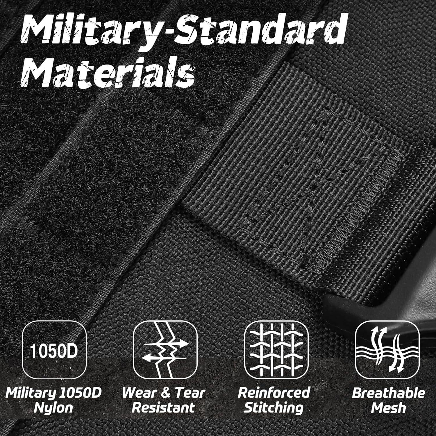 Arnés Táctico Rabbitgoo para Perros Grandes Negro L