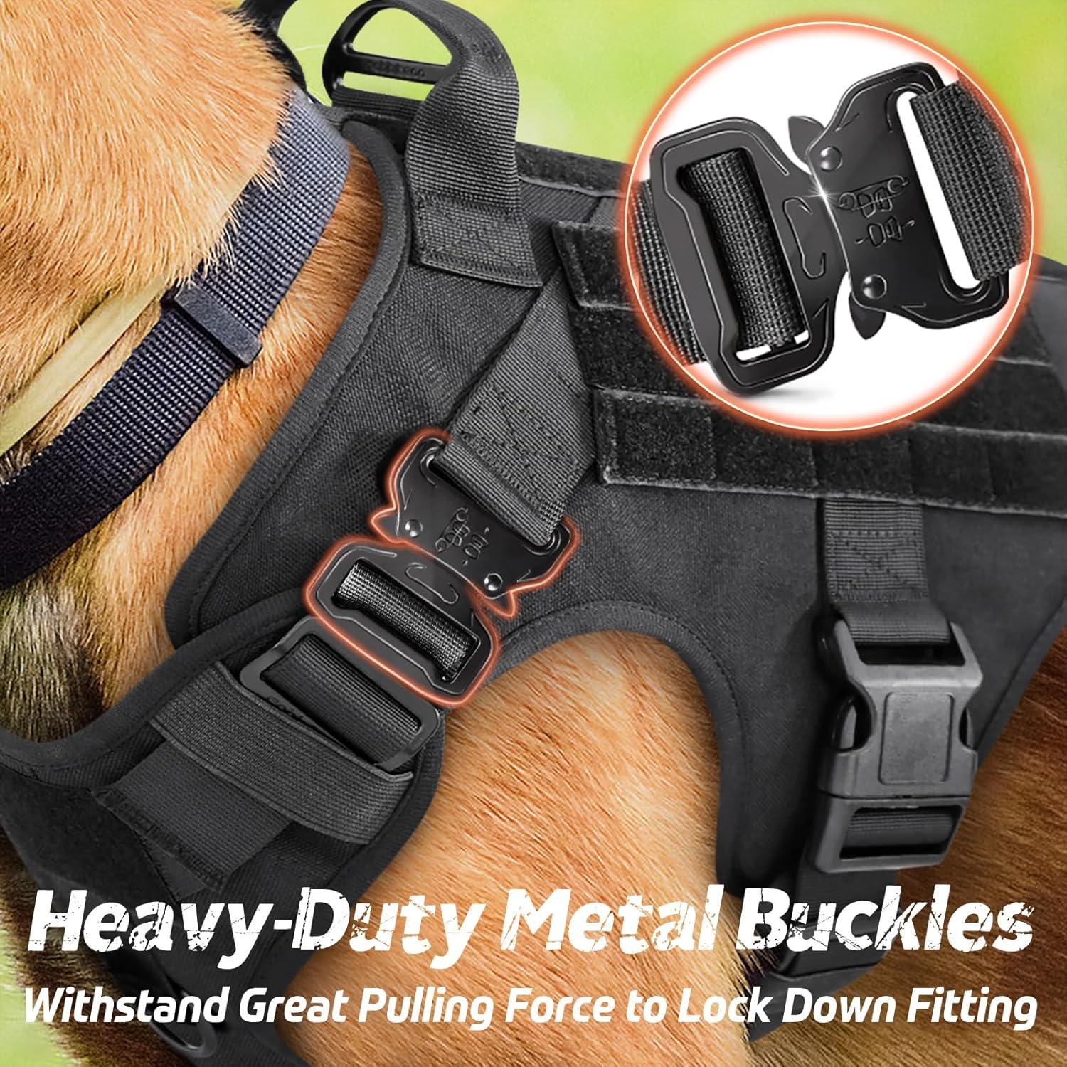 Arnés Táctico Rabbitgoo para Perros Grandes Negro L