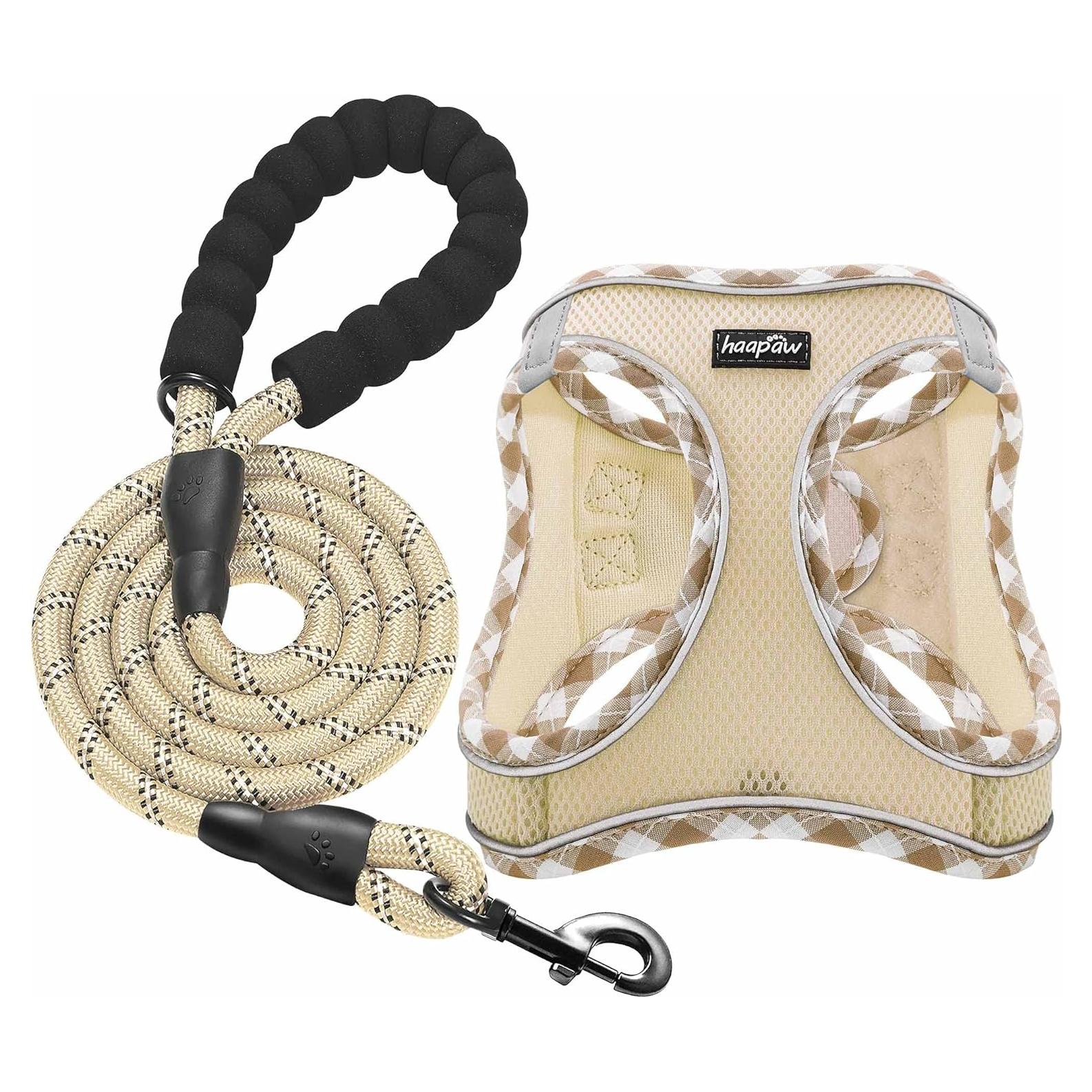 Arnés para Perro Haapaw S Beige Ajustable Reflectante