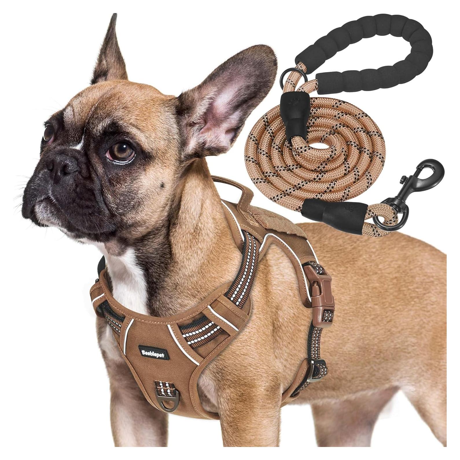 Arnés Táctico Beebiepet para Perros Pequeños Marrón Ajustable