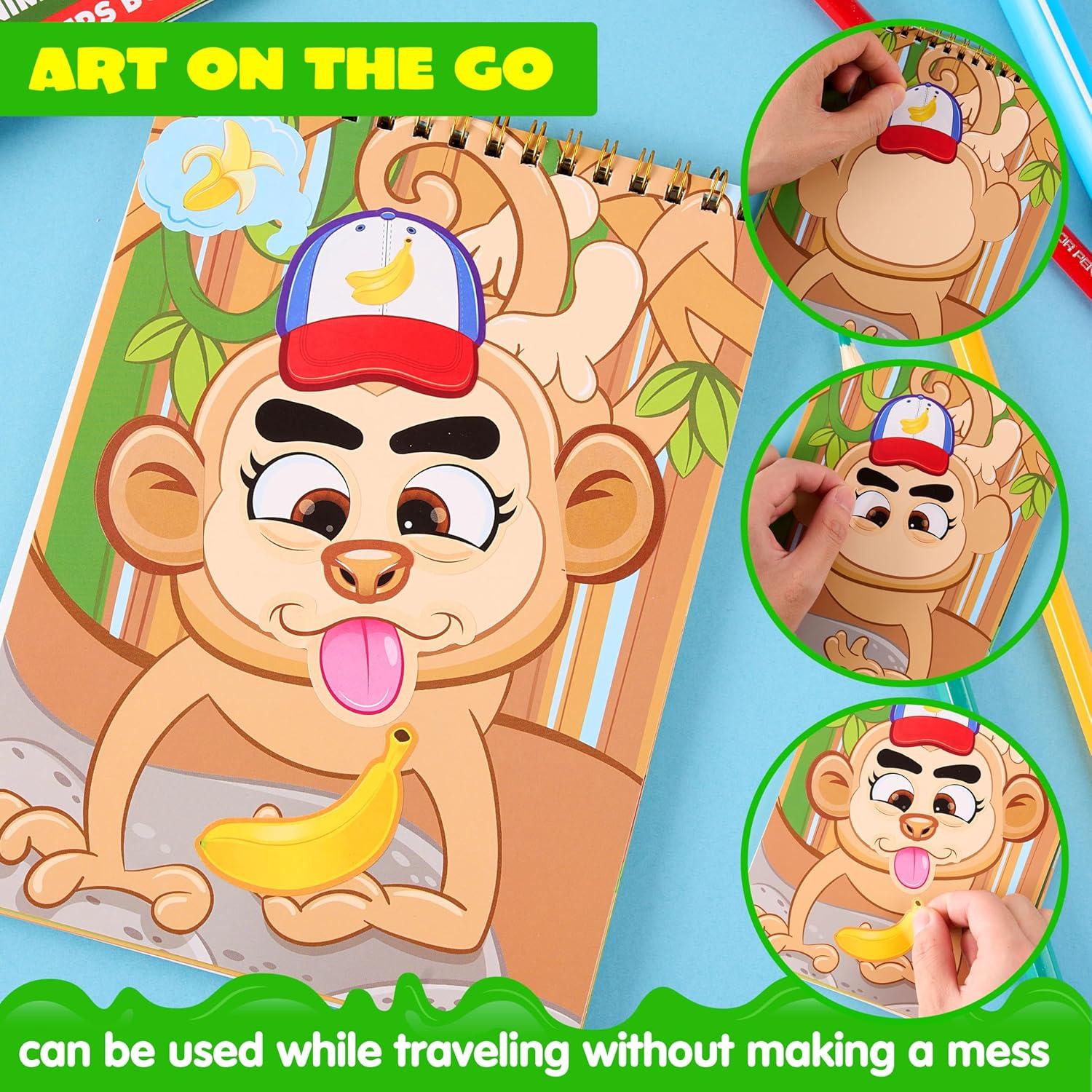 Libros de Calcomanías Reutilizables JOYIN - Safari, Granja, Mar