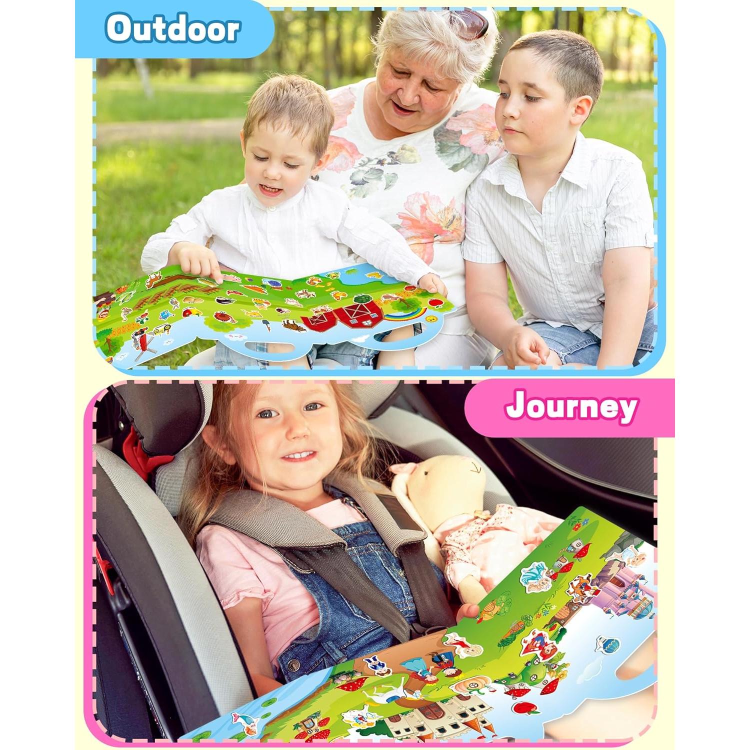 Libro de Pegatinas Reutilizables Walenced 115 Piezas 2-4 Años