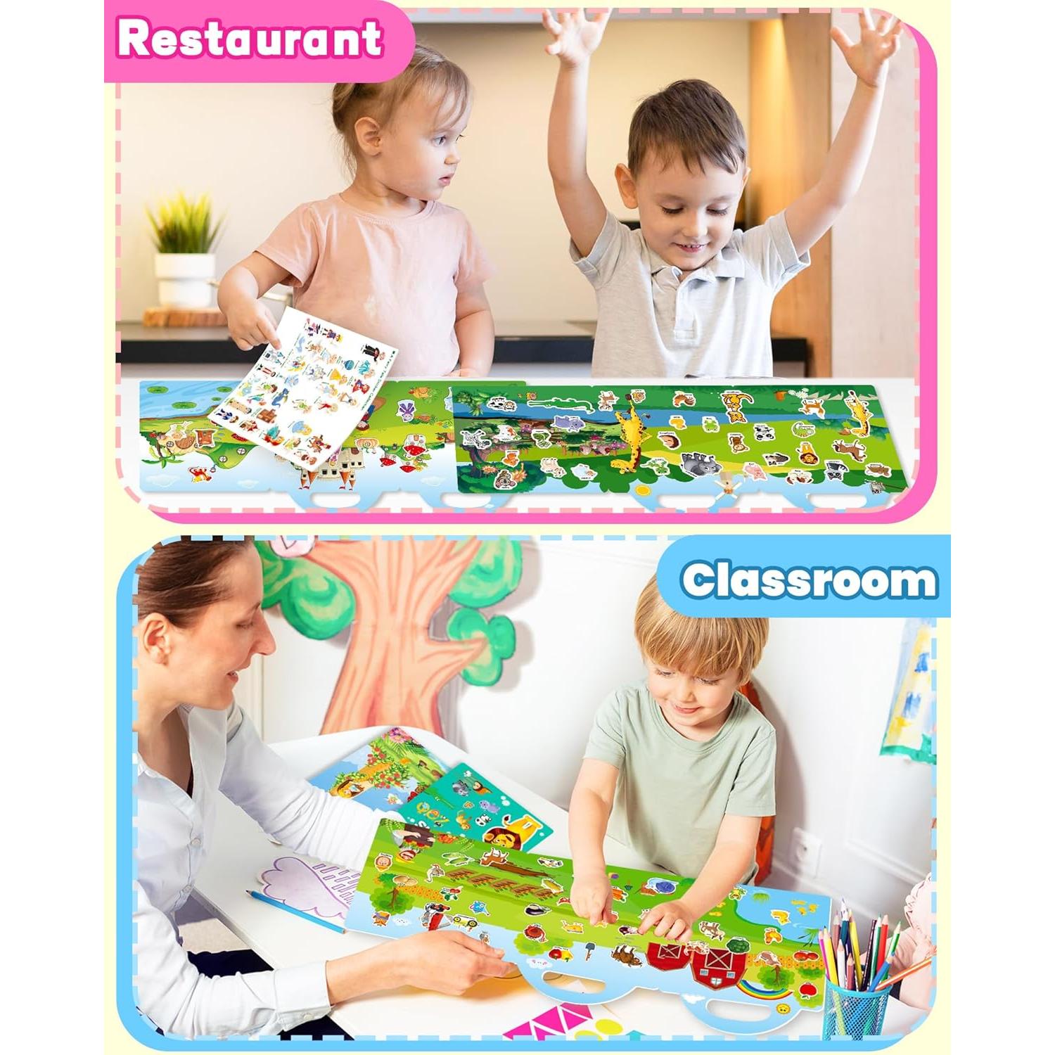 Libro de Pegatinas Reutilizables Walenced 115 Piezas 2-4 Años