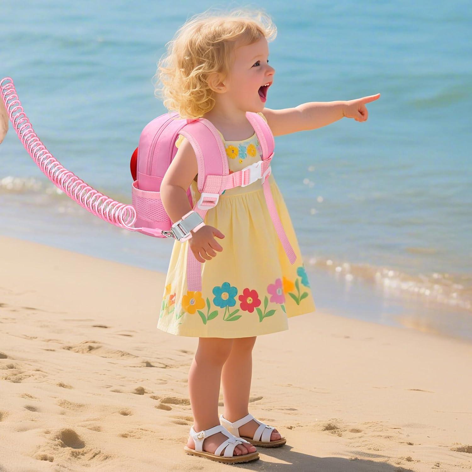 Mochila Infantil con Correa Accmor Fresa Rosa 1-3 Años