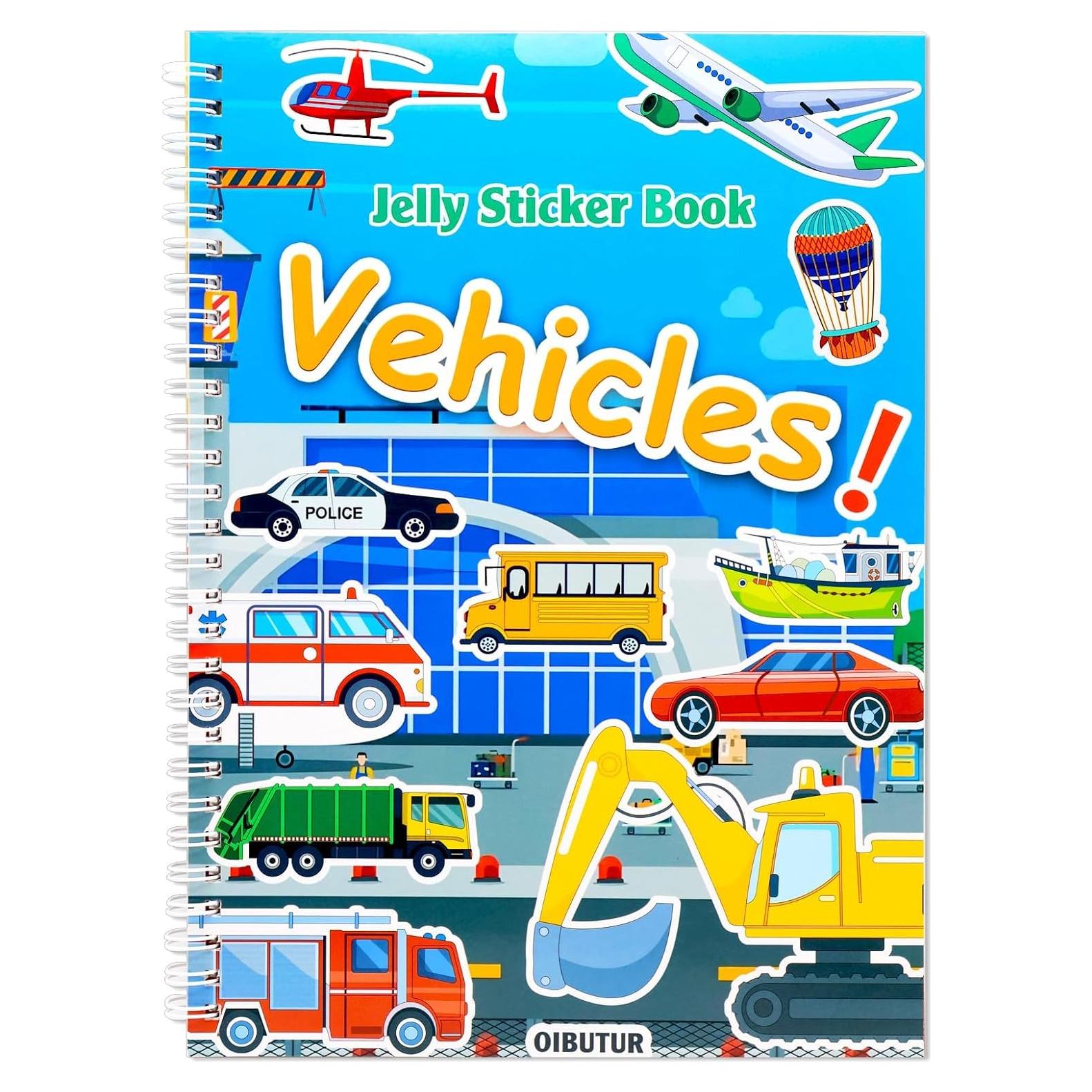 Libro de Pegatinas Reutilizables OIBUTUR Vehículos 42 Piezas