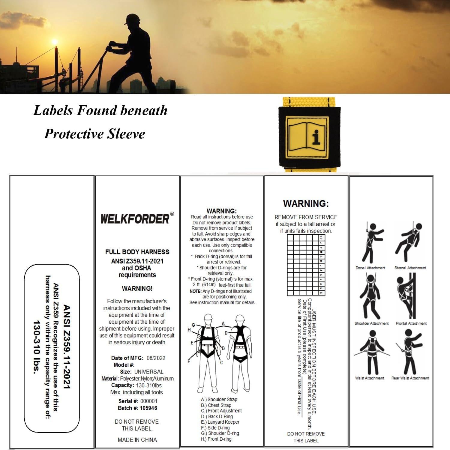 Arnés de Seguridad WELKFORDER WFH001 5 Puntos 140 kg