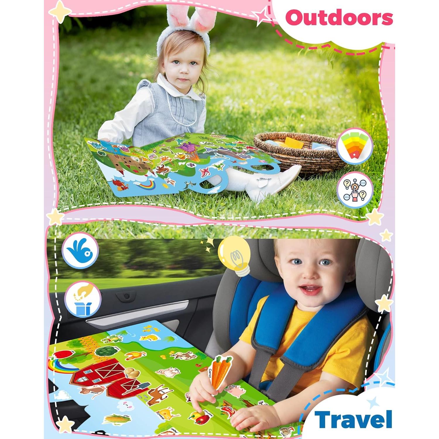 Paquete de 3 Libros de Pegatinas Reutilizables Oomloid