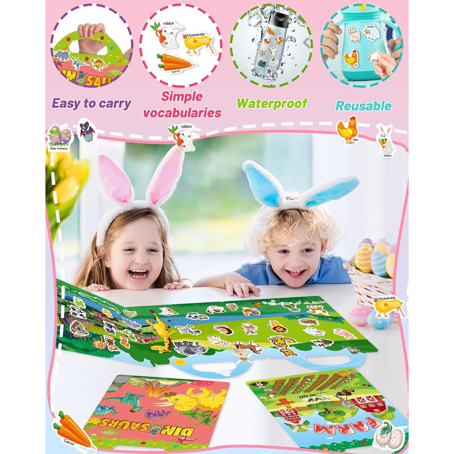 Paquete de 3 Libros de Pegatinas Reutilizables Oomloid