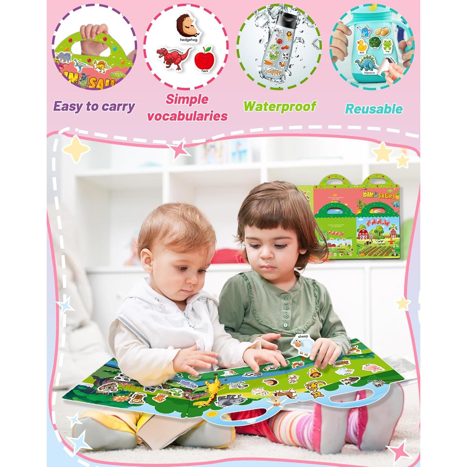 Paquete de 3 Libros de Pegatinas Reutilizables Oomloid