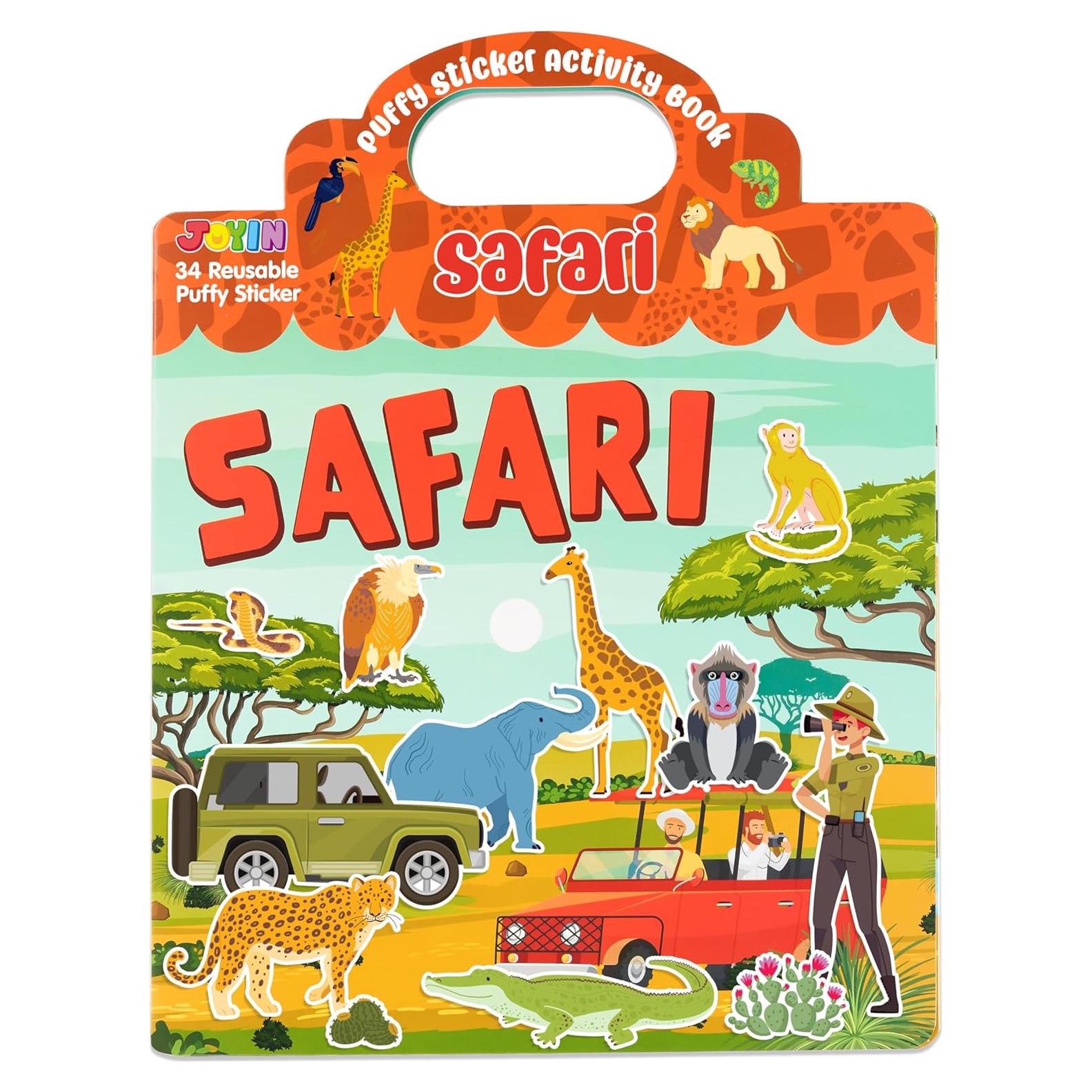 Libro de Pegatinas Reutilizables JOYIN Safari 3D para Niños