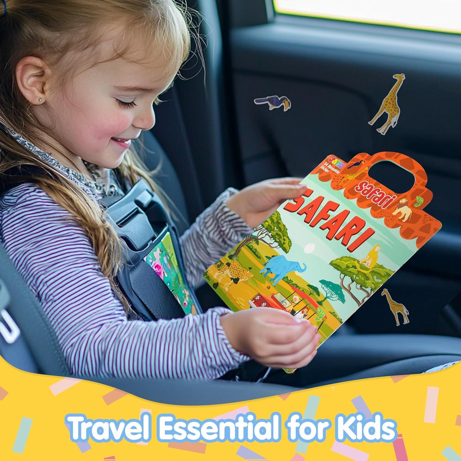 Libro de Pegatinas Reutilizables JOYIN Safari 3D para Niños