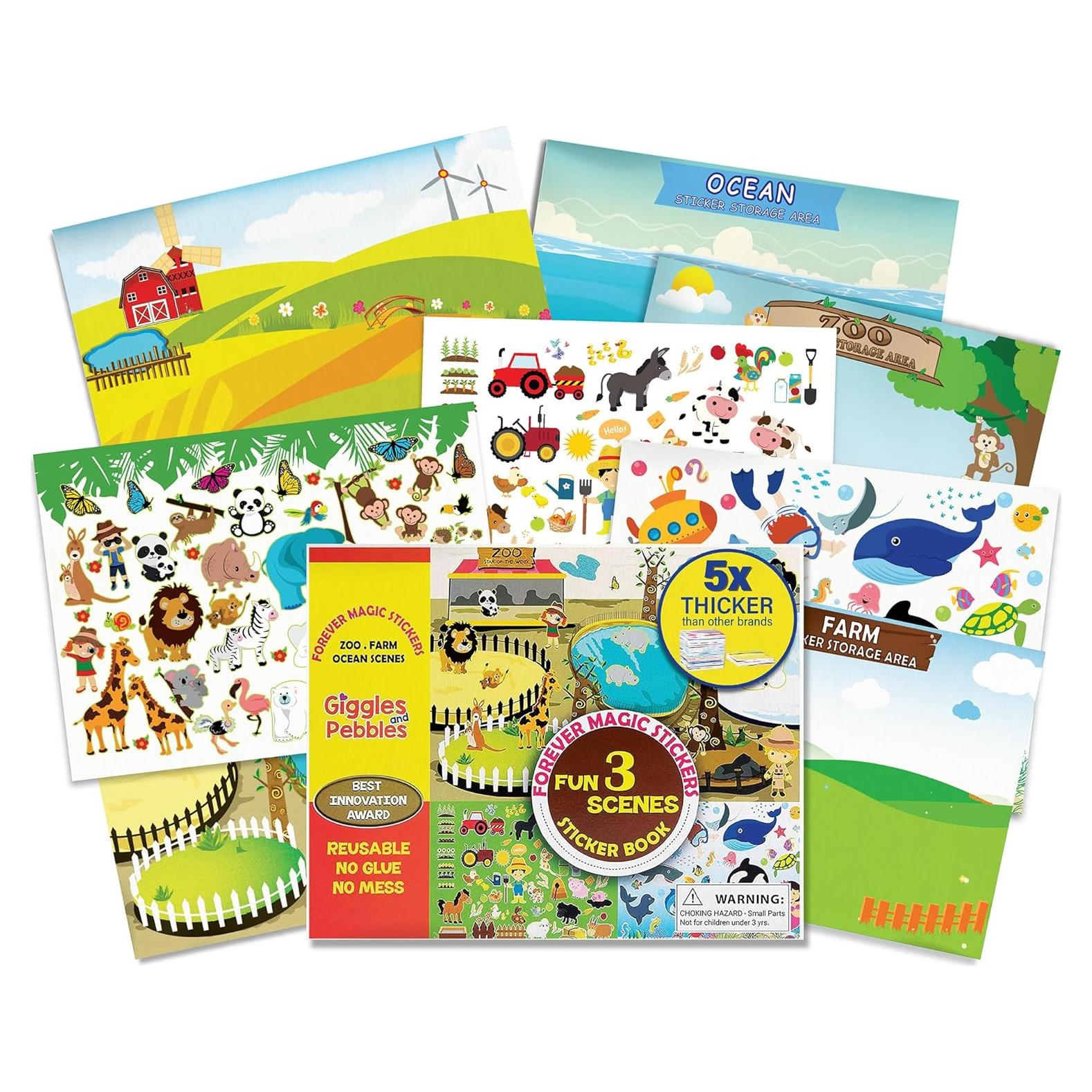 Libro de Pegatinas Mágicas Giggles y Pebbles - 170 Piezas