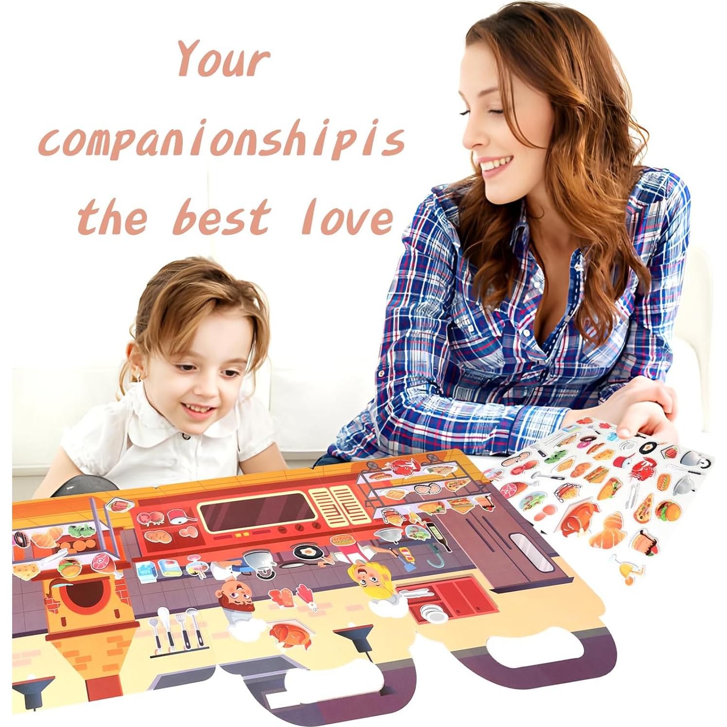 Libro de Pegatinas Reutilizables OCOUYVD Cocina Divertida