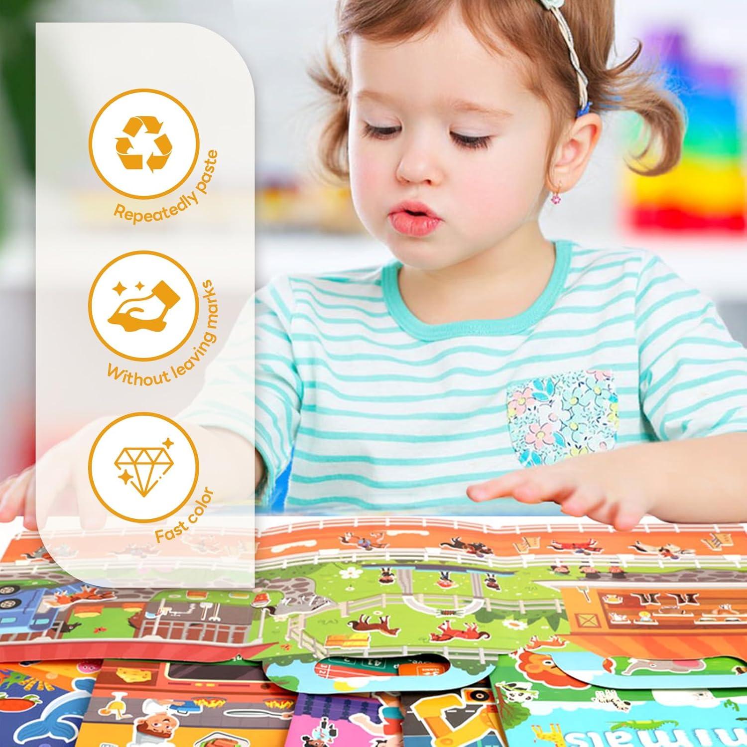 Libro de Pegatinas Reutilizables OCOUYVD Cocina Divertida