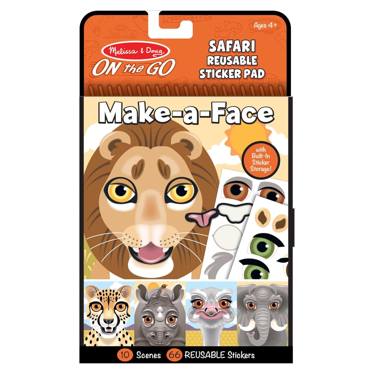 Bloc de Pegatinas Reutilizables Melissa & Doug Safari 66 Piezas