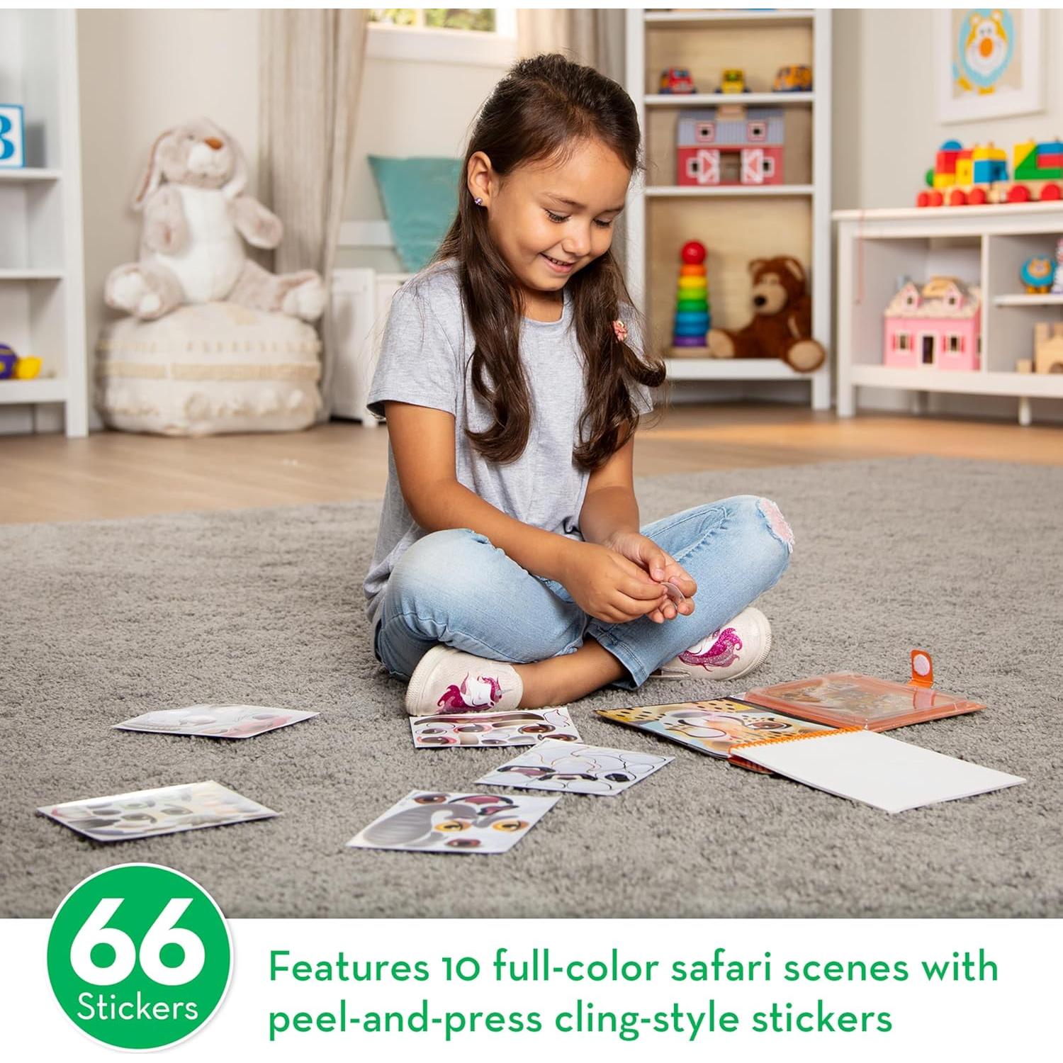 Bloc de Pegatinas Reutilizables Melissa & Doug Safari 66 Piezas