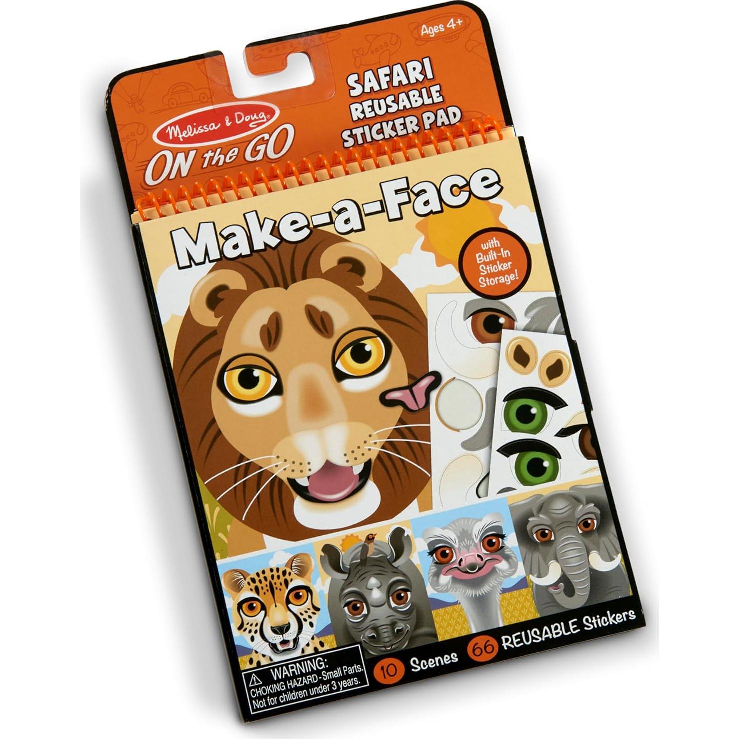 Bloc de Pegatinas Reutilizables Melissa & Doug Safari 66 Piezas