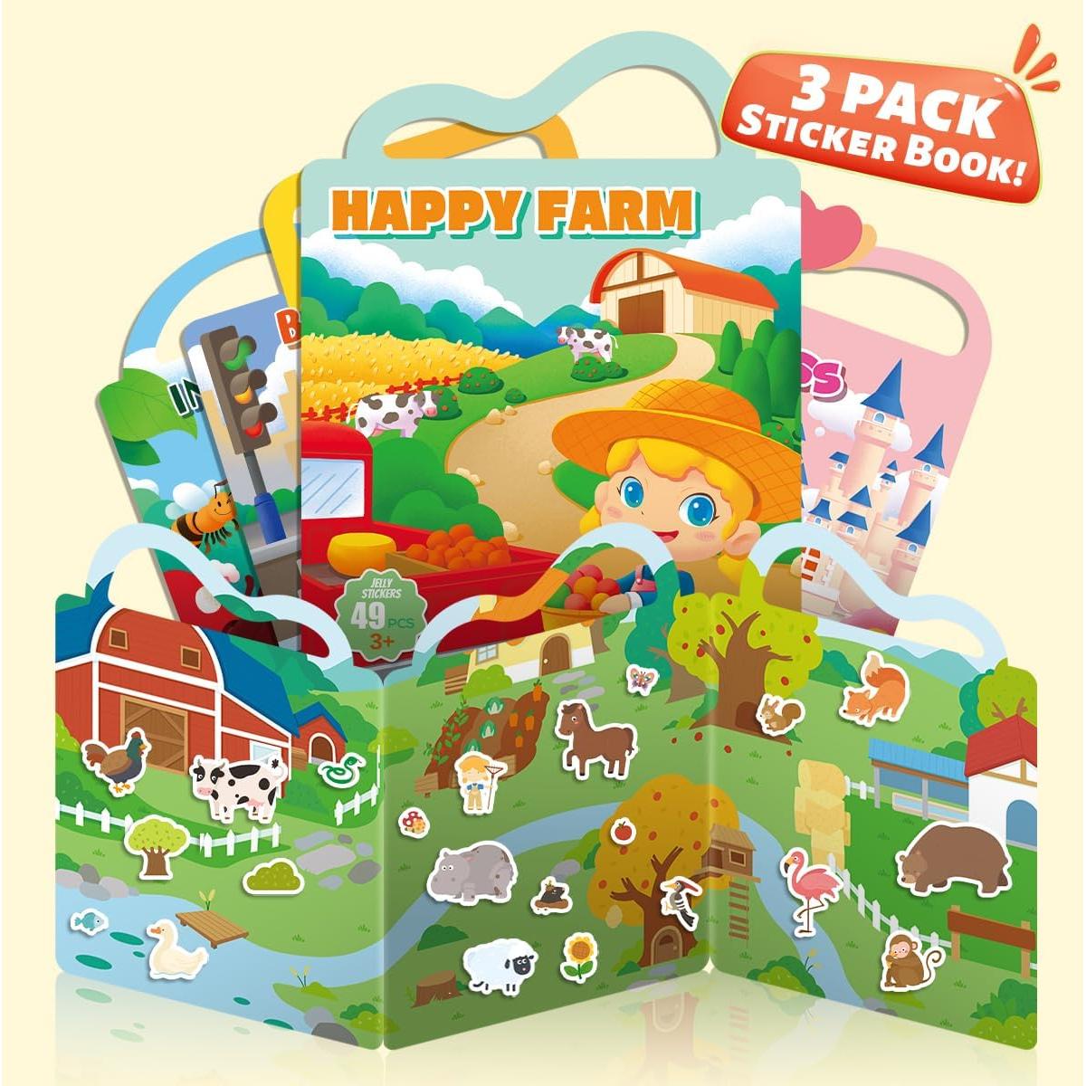 Libros de Pegatinas Reutilizables LILIBEL Granja 2-4 Años