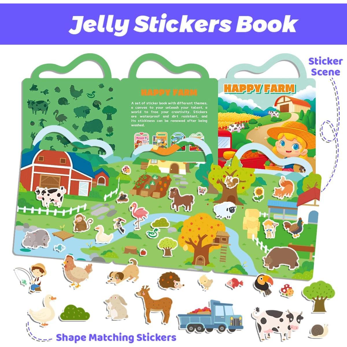 Libros de Pegatinas Reutilizables LILIBEL Granja 2-4 Años