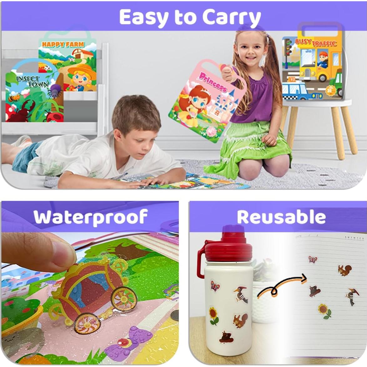 Libros de Pegatinas Reutilizables LILIBEL Granja 2-4 Años