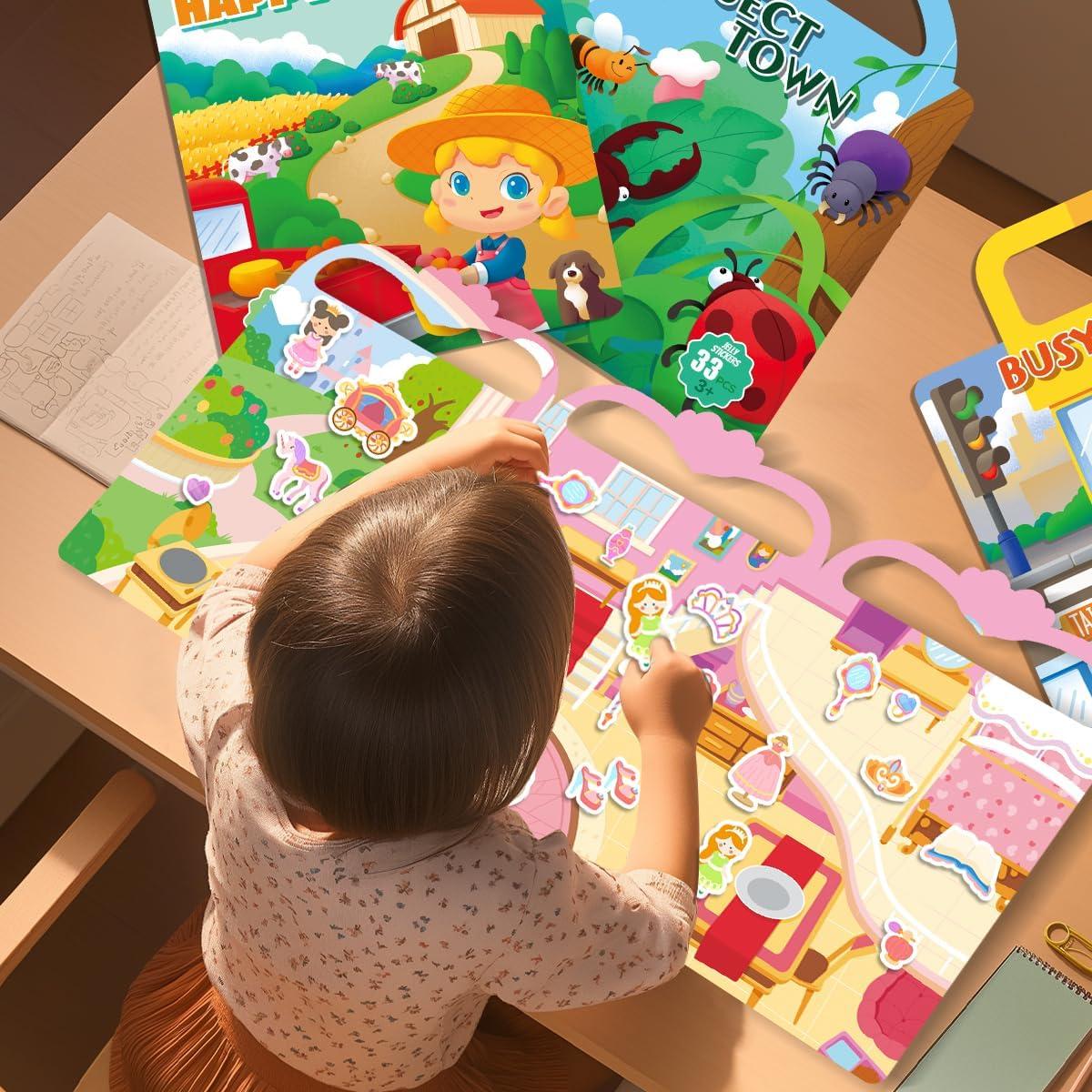 Libros de Pegatinas Reutilizables LILIBEL Granja 2-4 Años