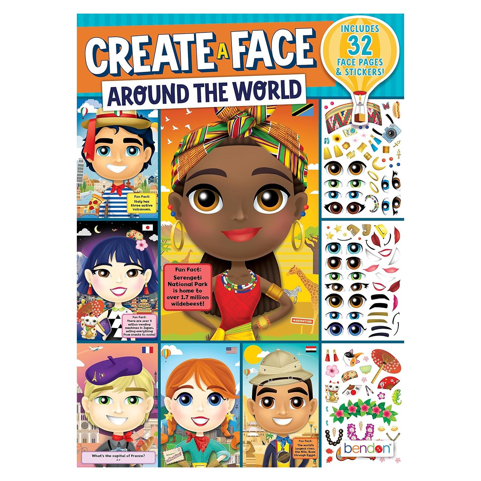 Libro de Pegatinas Reutilizables Bendon Alrededor del Mundo 32 Páginas
