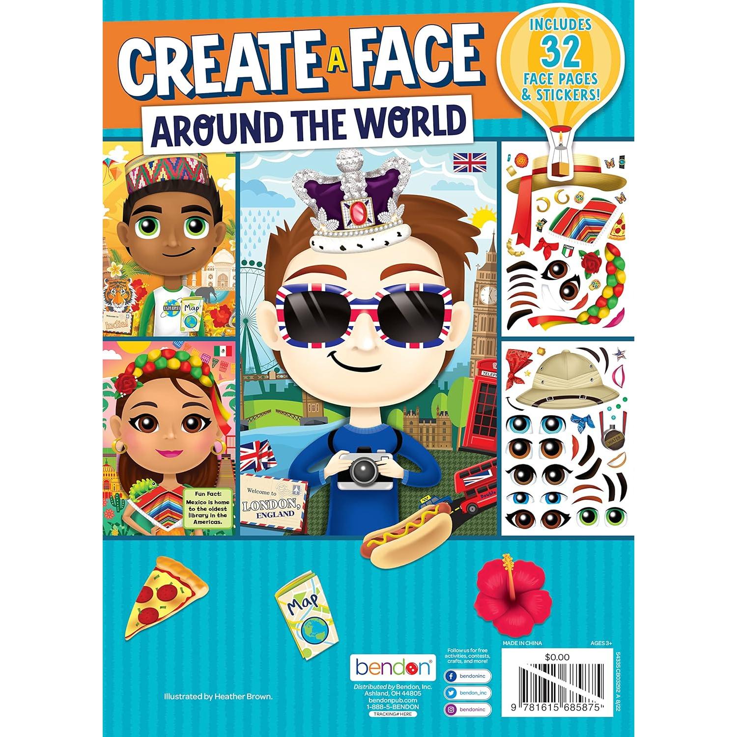 Libro de Pegatinas Reutilizables Bendon Alrededor del Mundo 32 Páginas