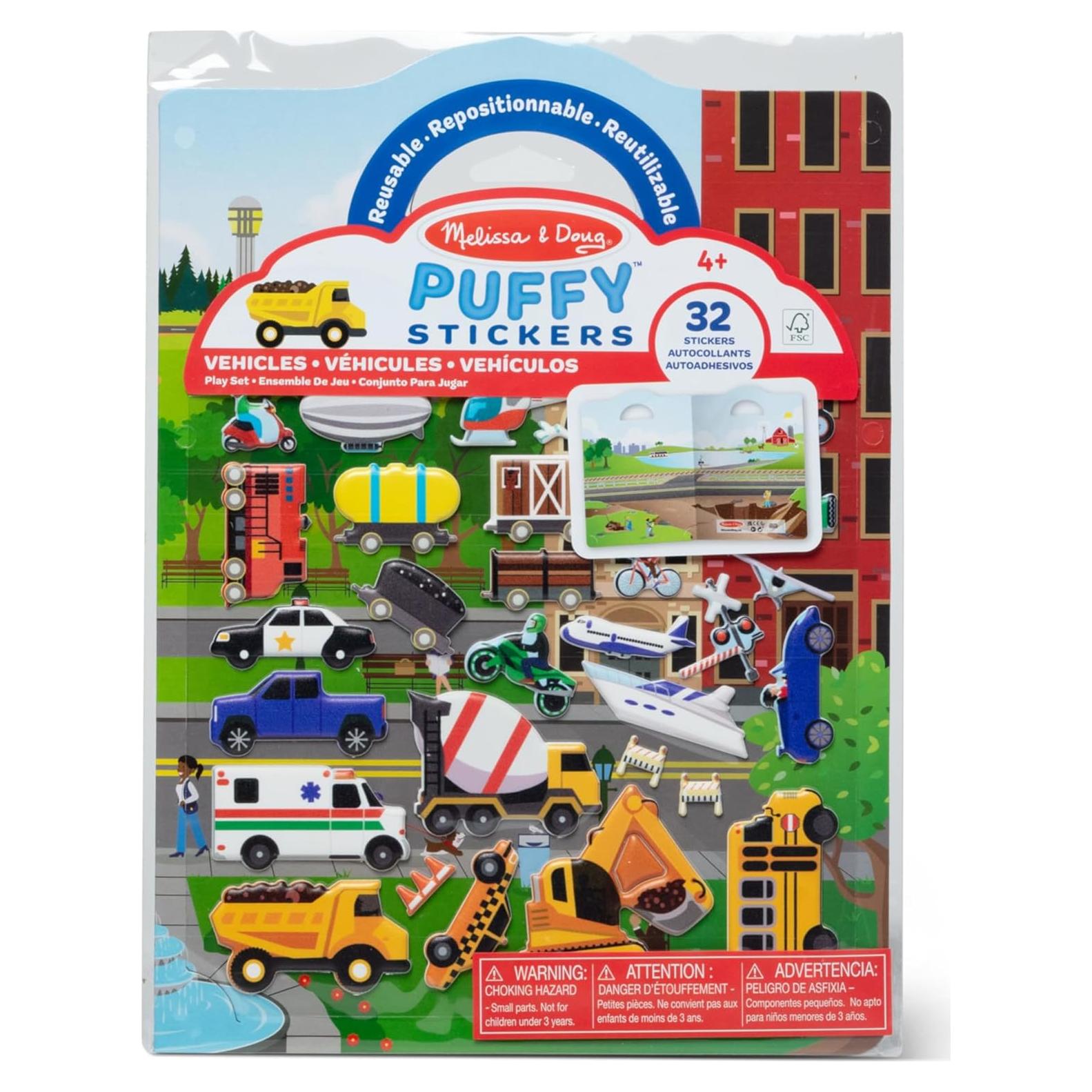 Juego de Stickers Puffy Reutilizables Melissa & Doug 32 Piezas