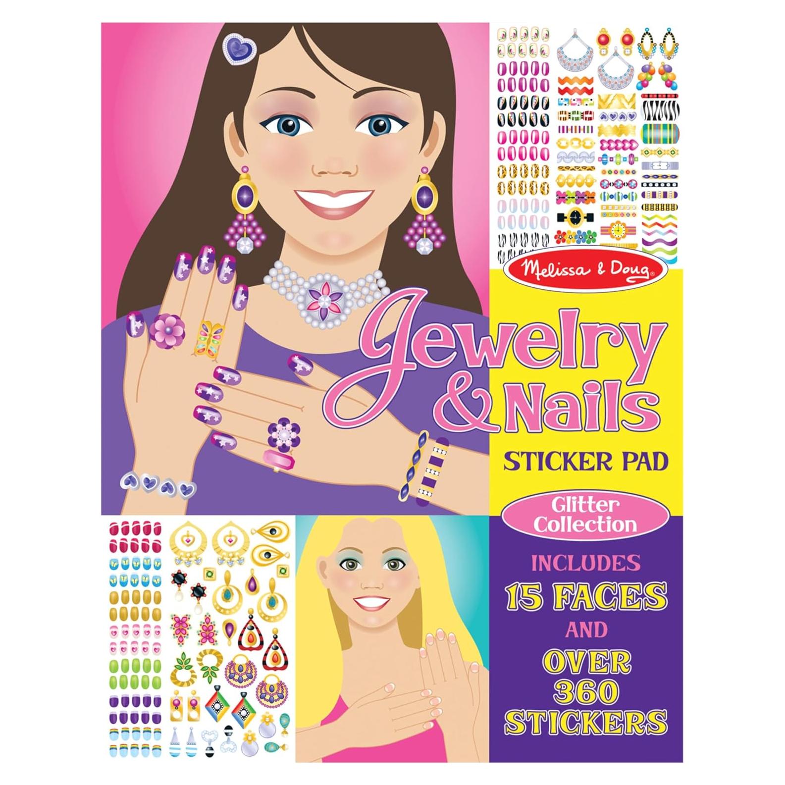 Almohadilla de Calcomanías Joyería y Uñas Melissa & Doug - 360+ Calcomanías