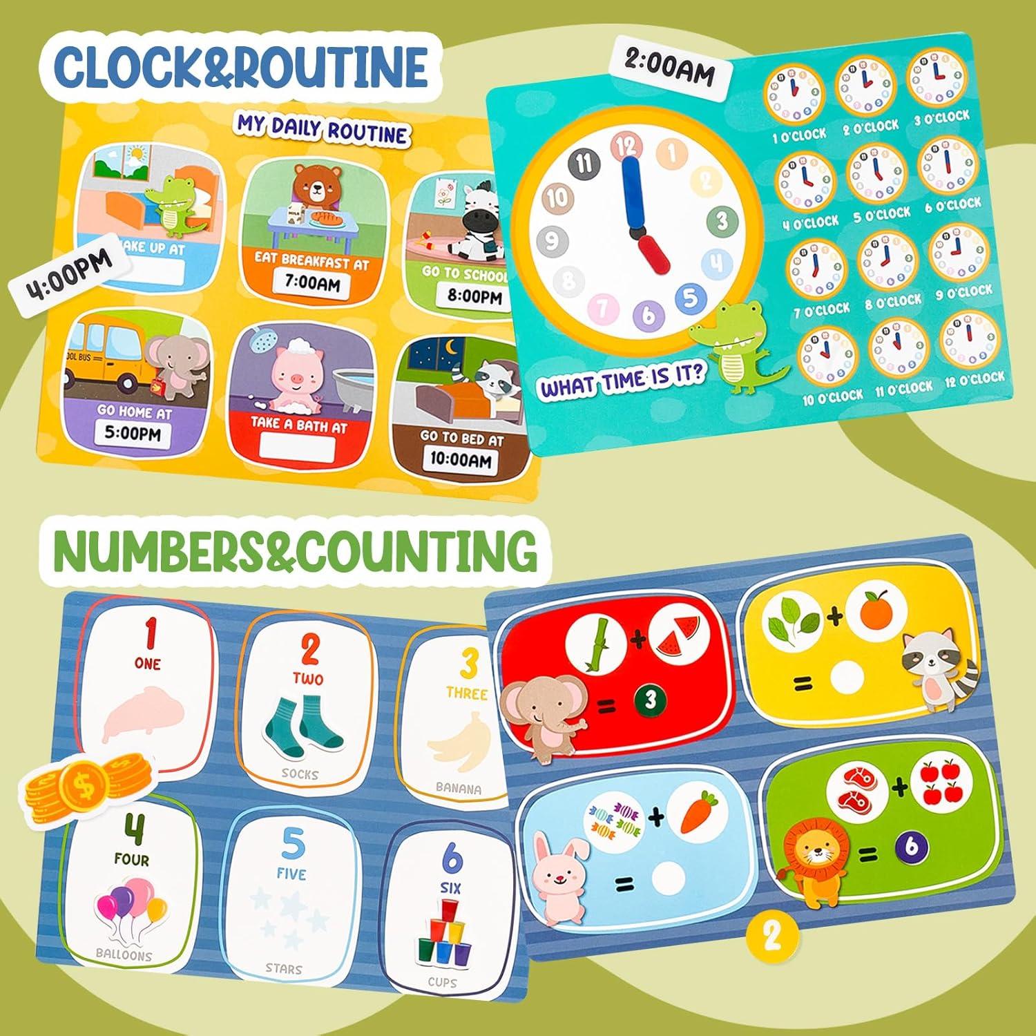 Libro de Pegatinas Reutilizables Giant Bean - 4 Temas Educativos