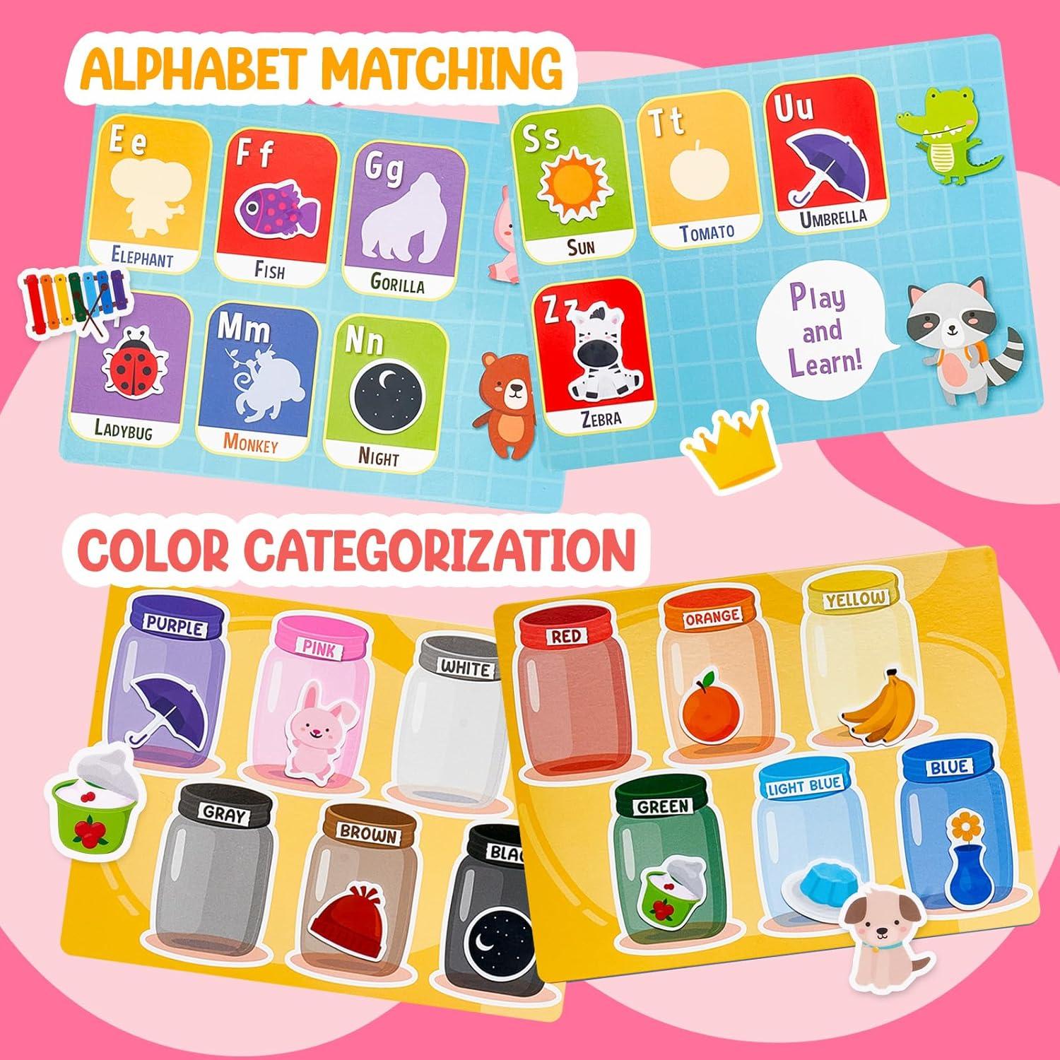 Libro de Pegatinas Reutilizables Giant Bean - 4 Temas Educativos