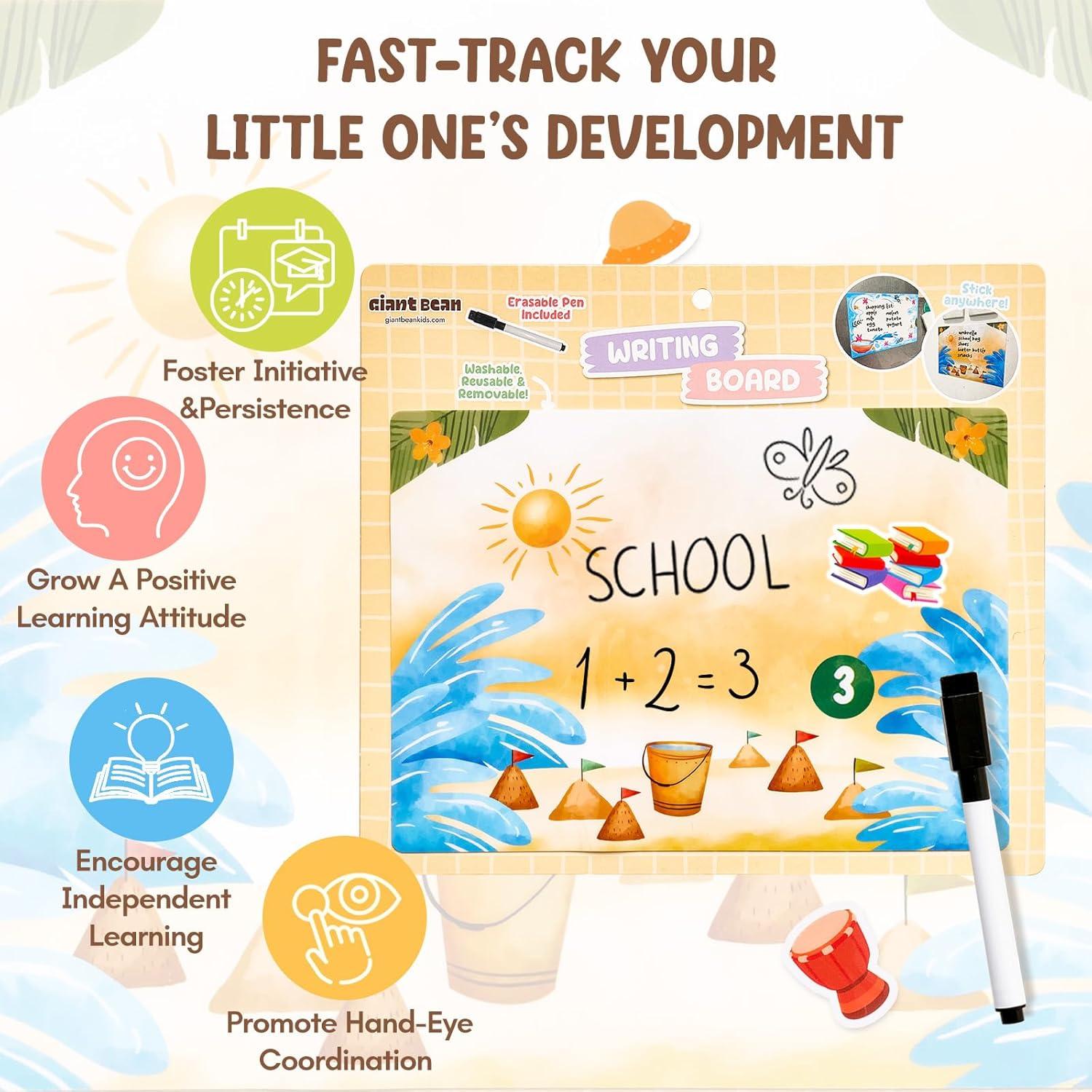 Libro de Pegatinas Reutilizables Giant Bean - 4 Temas Educativos