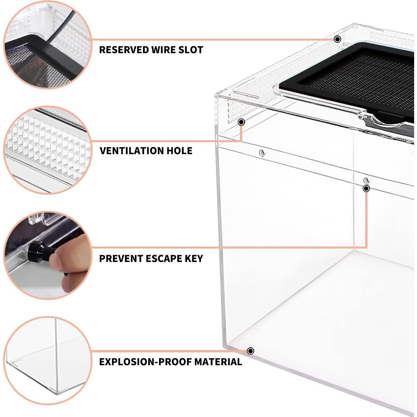 Terrario de Reptiles Crecimiento de Reptiles 30.48x17.78x22.86cm