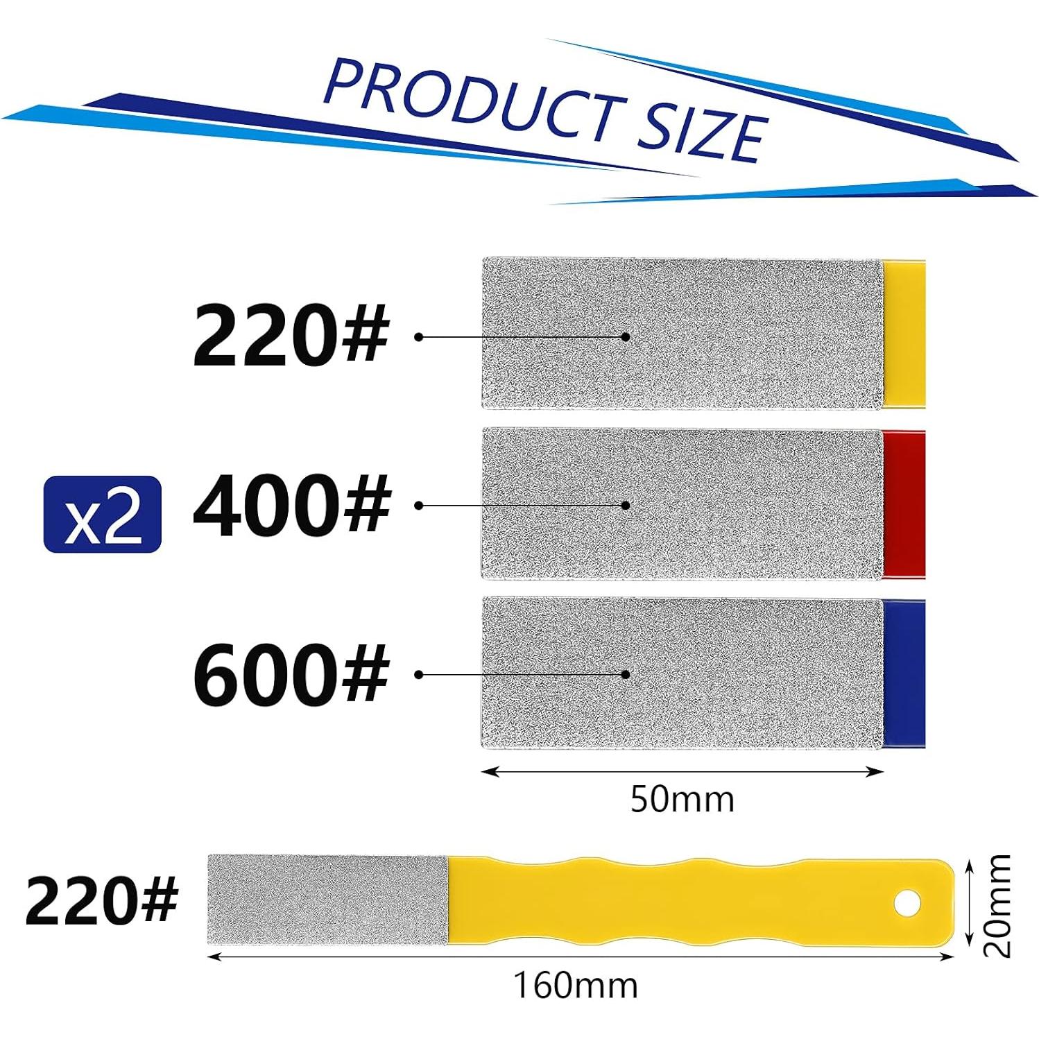 Juego de 6 Piedras de Afilar de Diamante Honoson 15 cm