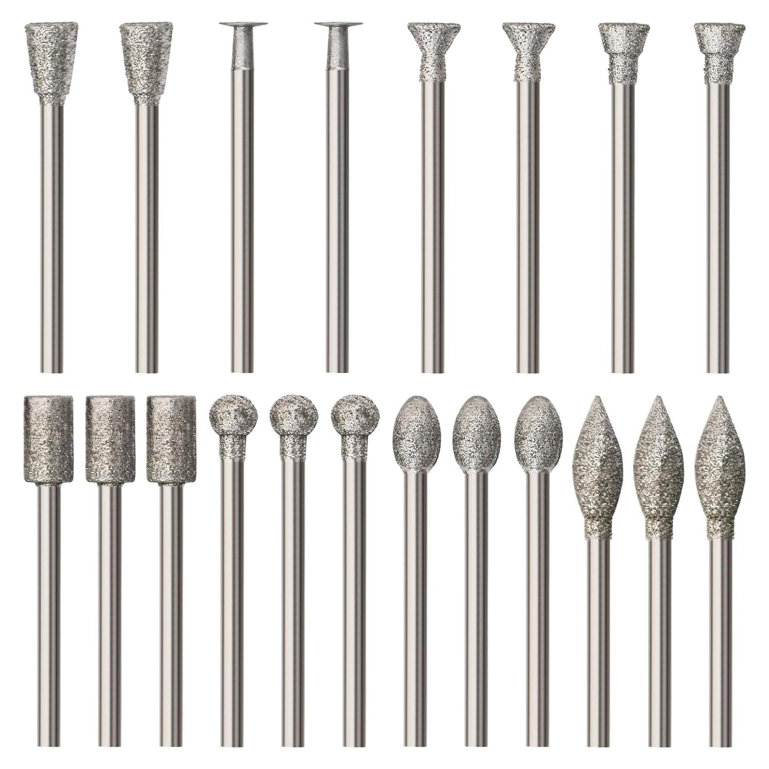 Juego de 20 Puntas de Diamante HOMEIDOL para Dremel 3 mm