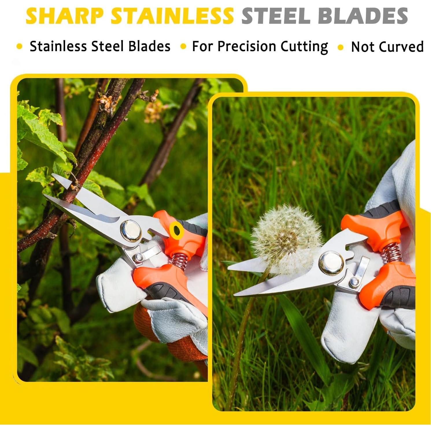 Set de Tijeras de Jardín BamLue 3 Piezas Acero Inoxidable