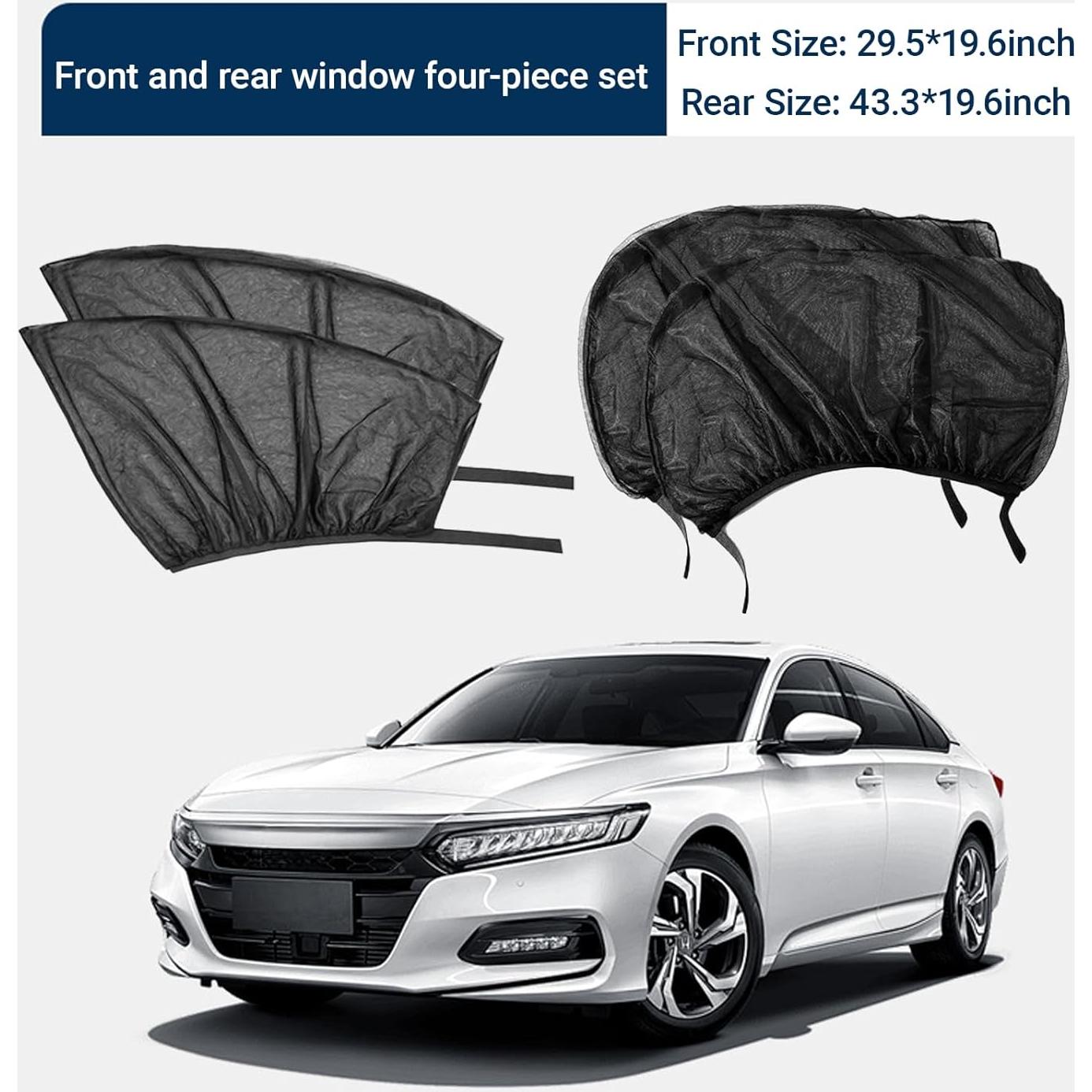 Cubierta de Sombra para Ventana de Auto YYTQP 4 PCS Negra