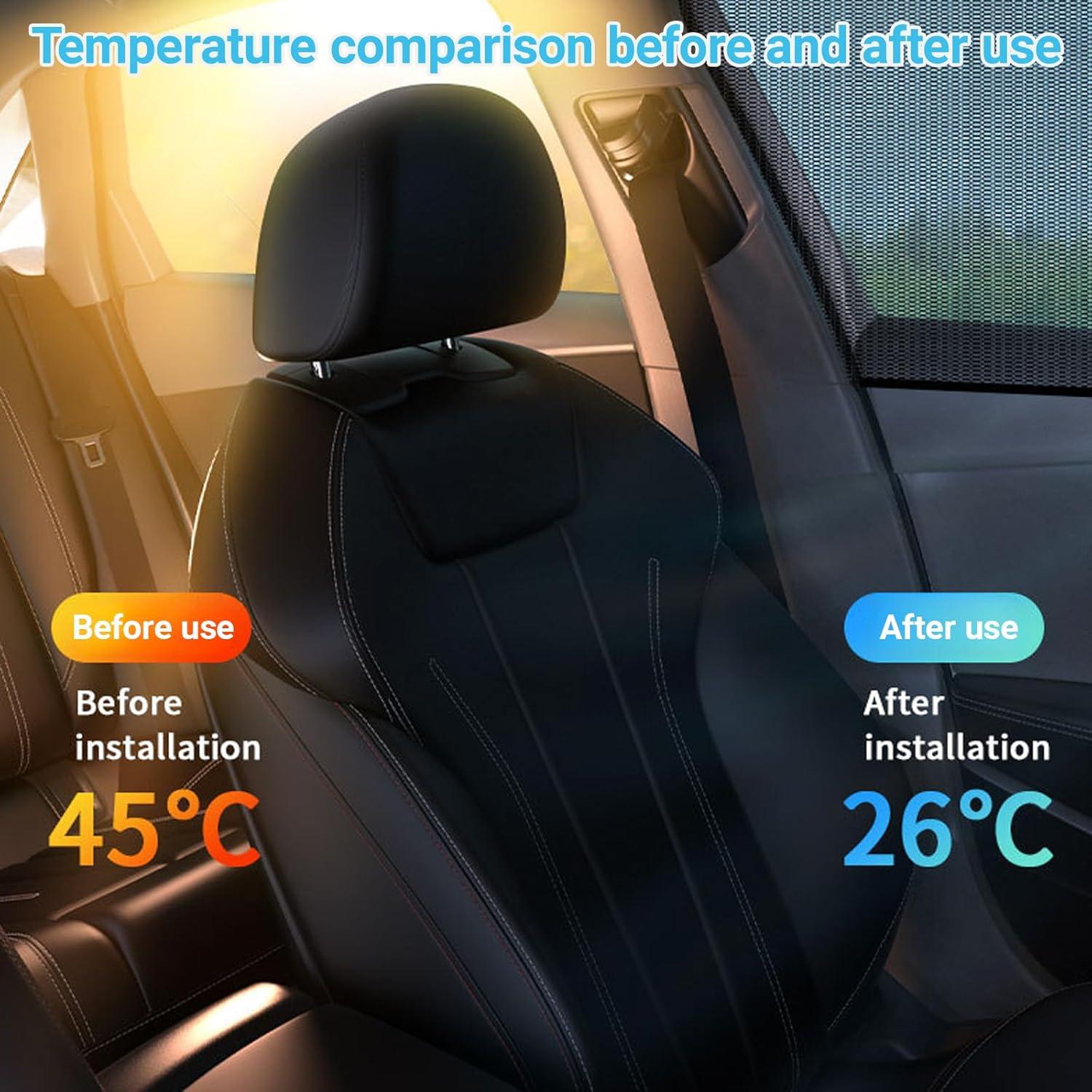 Cubierta de Sombra para Ventana de Auto YYTQP 4 PCS Negra