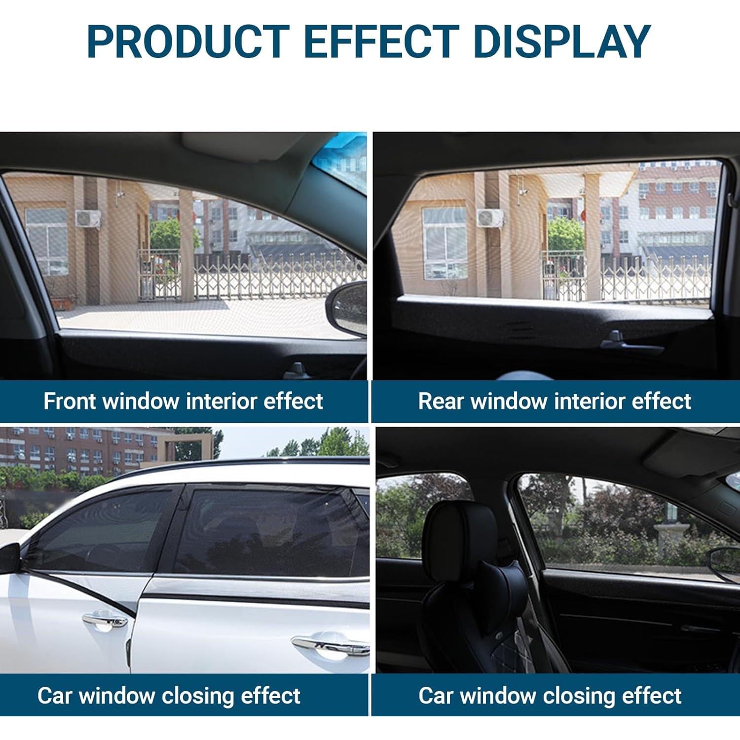 Cubierta de Sombra para Ventana de Auto YYTQP 4 PCS Negra