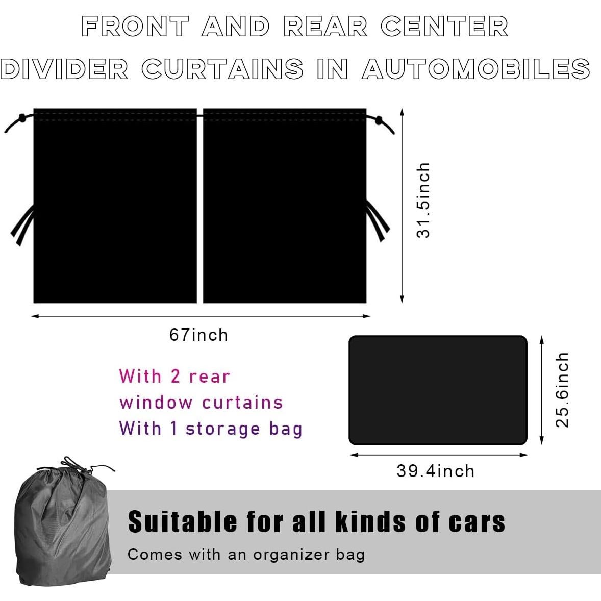 Cortinas para Ventanas de Auto Ohleats 3PCS Bloqueo UV