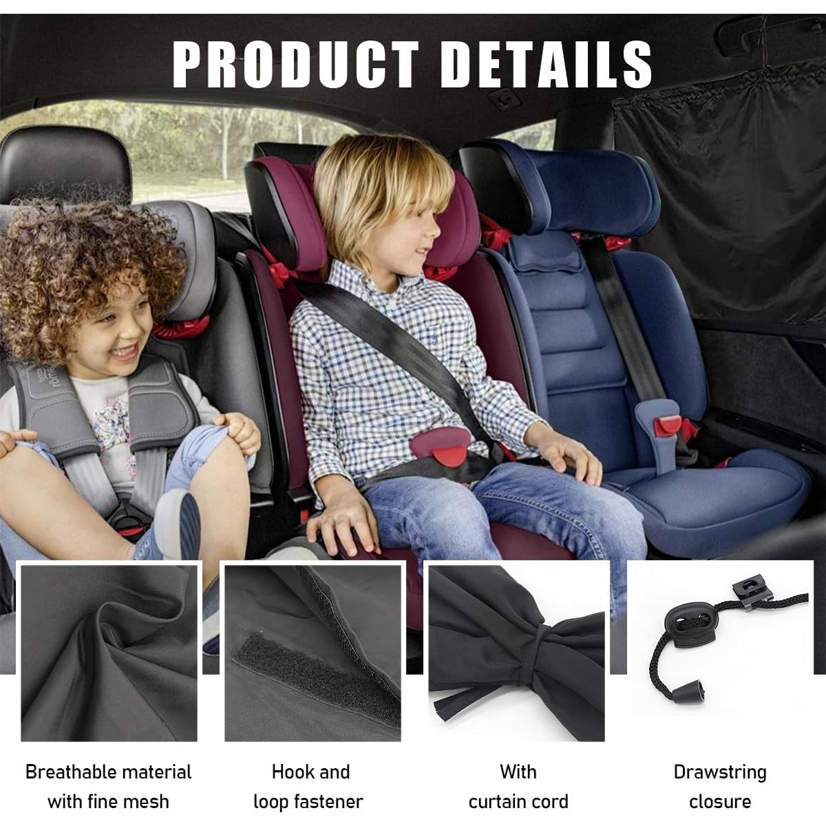 Cortinas para Ventanas de Auto Ohleats 3PCS Bloqueo UV