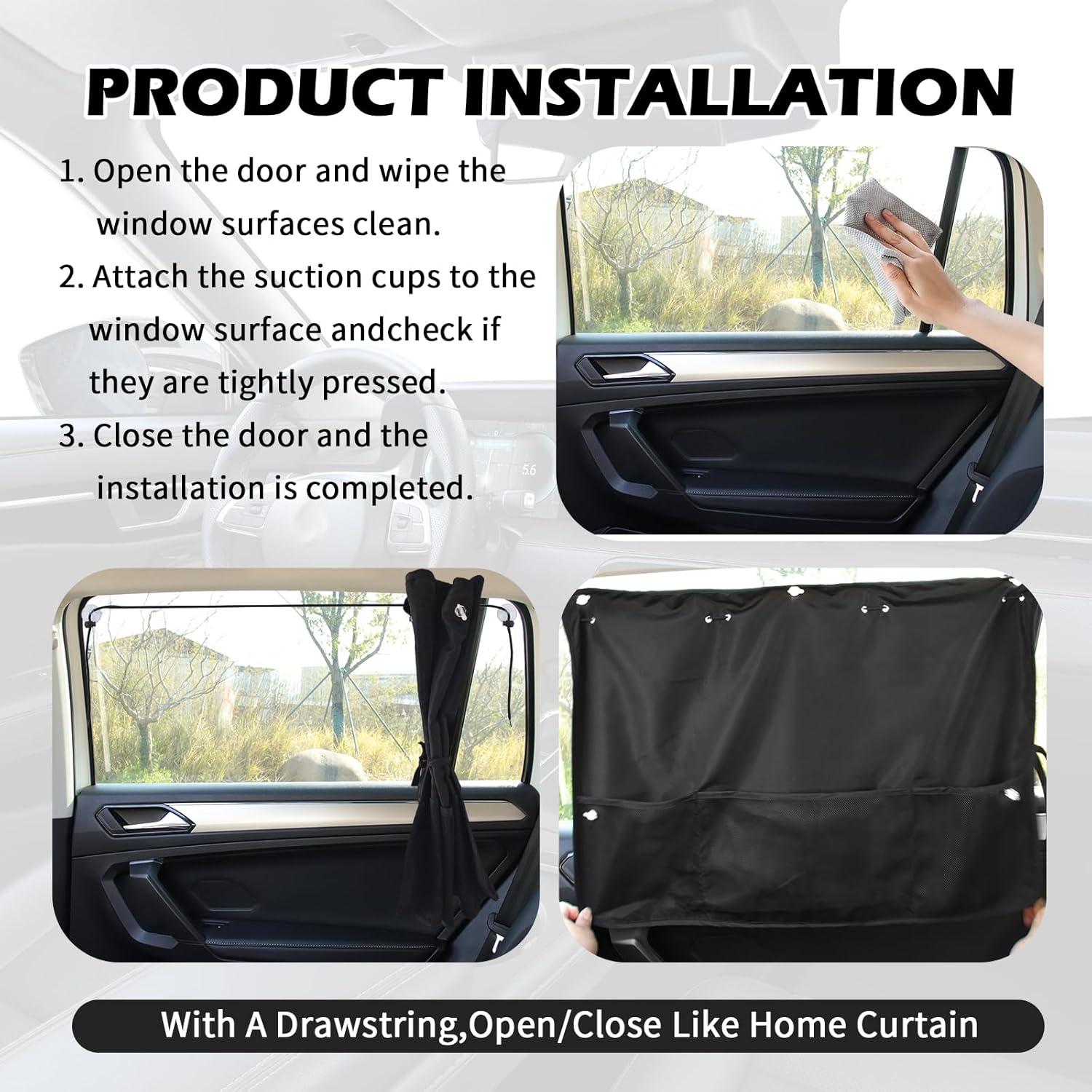 Sombrillas Opacas para Ventanas de Coche IHOTDER 69.1x50 cm
